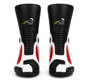 Velox Stride Black White Red Leather Riding Boots