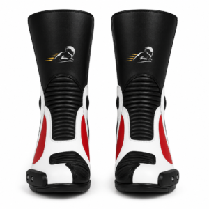 Velox Stride Black White Red Leather Motorcycle Riding Boots