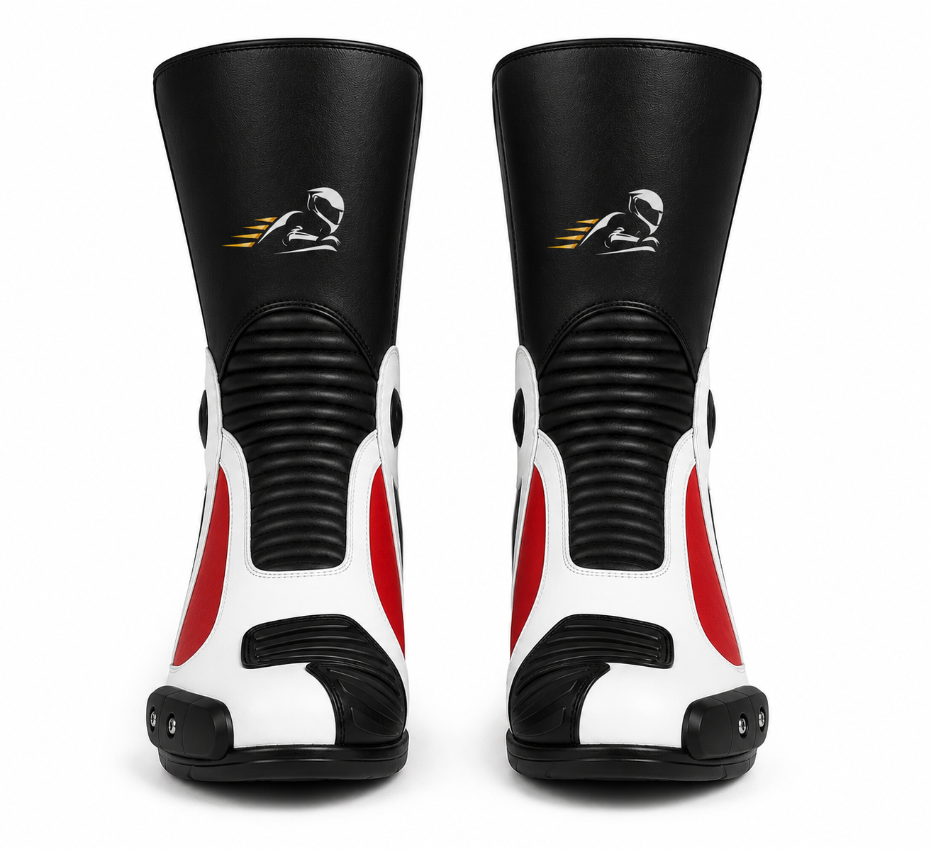 Velox Stride Black White Red Leather Motorcycle Riding Boots - Image 2