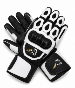 Velox Strike White TPU Leather Racing Gloves