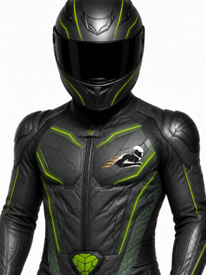 Velox Viper Lime Green One-Piece Leather Racing Suit