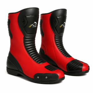 Velox Apex Red Leather Motorcycle Racing Boots