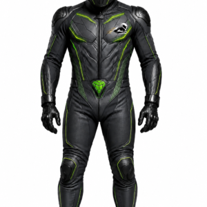 Velox Viper Lime Green One Piece Leather Racing Suit