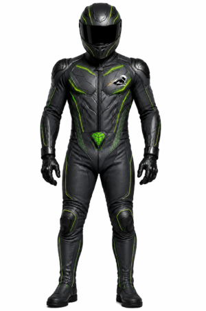 Velox Viper Lime Green One-Piece Leather Racing Suit