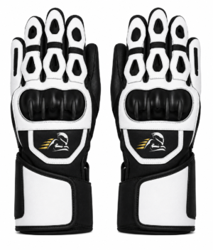 Velox Strike White TPU Leather Racing Gloves