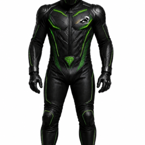 Velox Viper Green One Piece Leather Racing Suit