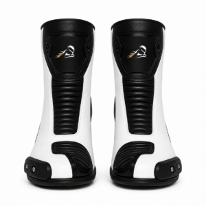 Velox Apex White Leather Motorcycle Racing Boots