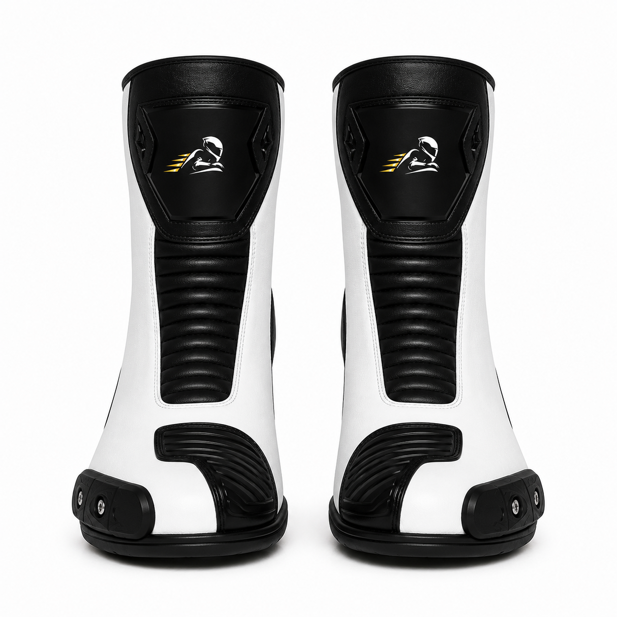 Velox Apex White Leather Motorcycle Racing Boots - Image 2
