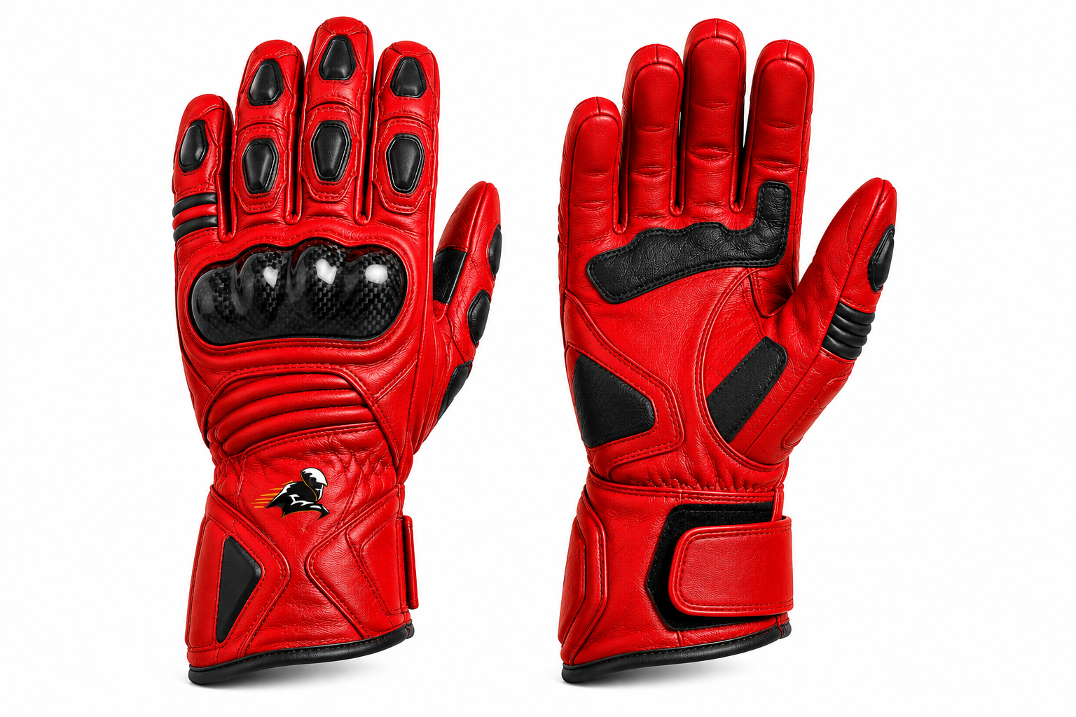 Velox Stealth Women's Red Leather Motorcycle Racing Suit - Image 5