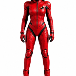Velox Stealth Women's Red Leather Motorcycle Racing Suit