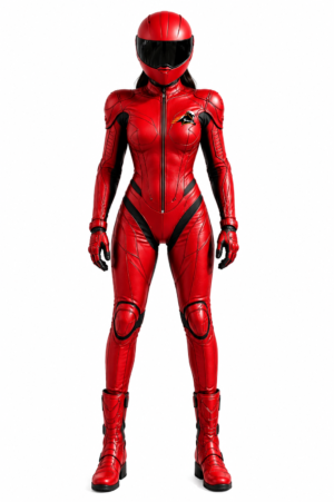 Velox Stealth Women's Red Leather Racing Suit