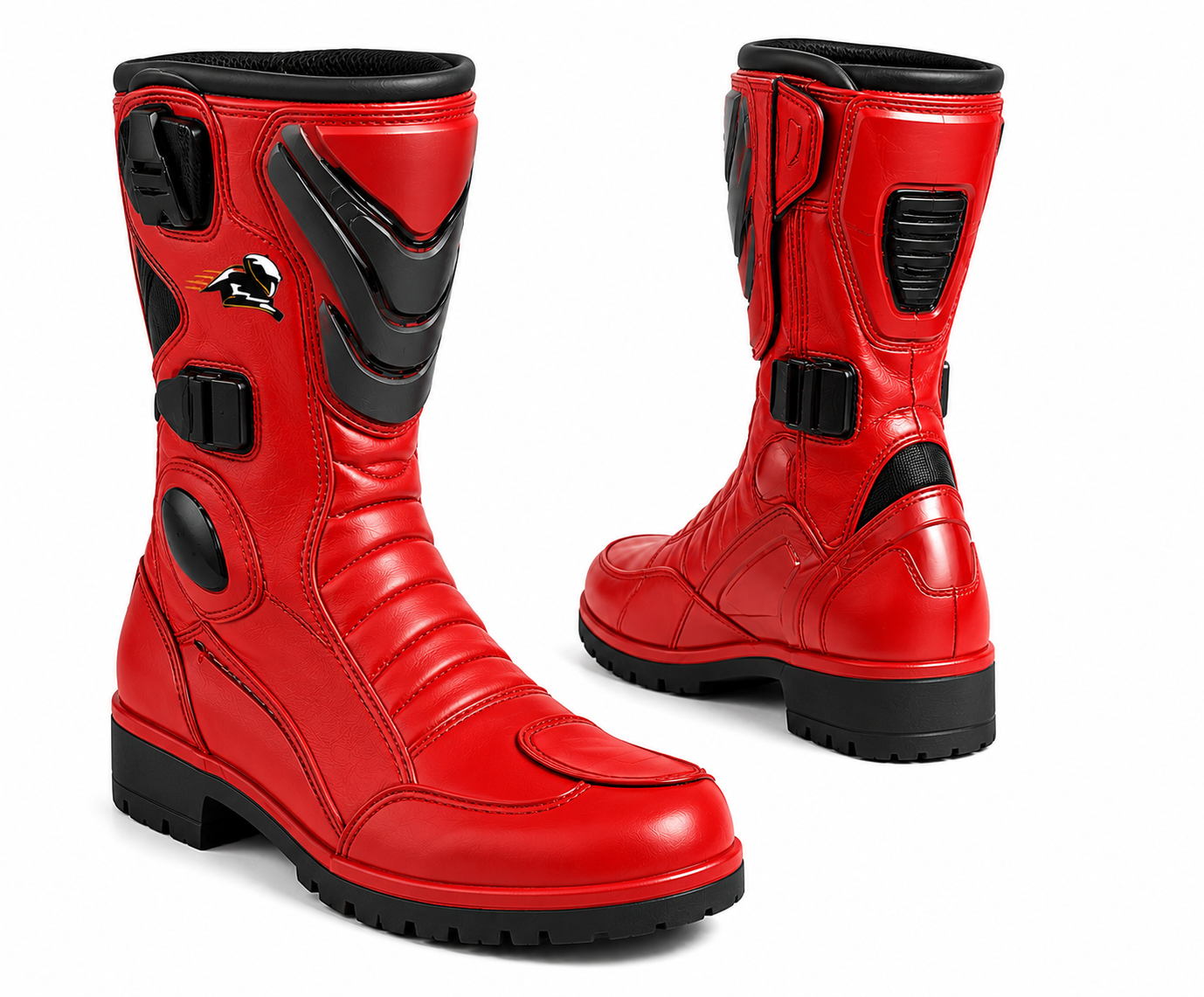Velox Stealth Women's Red Leather Motorcycle Racing Suit - Image 6