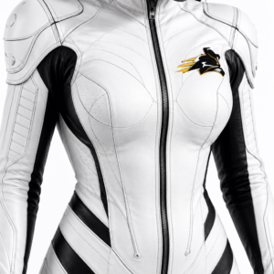 Velox Stealth Women’s White Leather Motorcycle Racing Suit