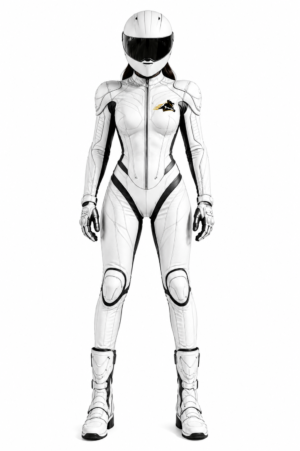 Velox Stealth Women's White Leather Racing Suit